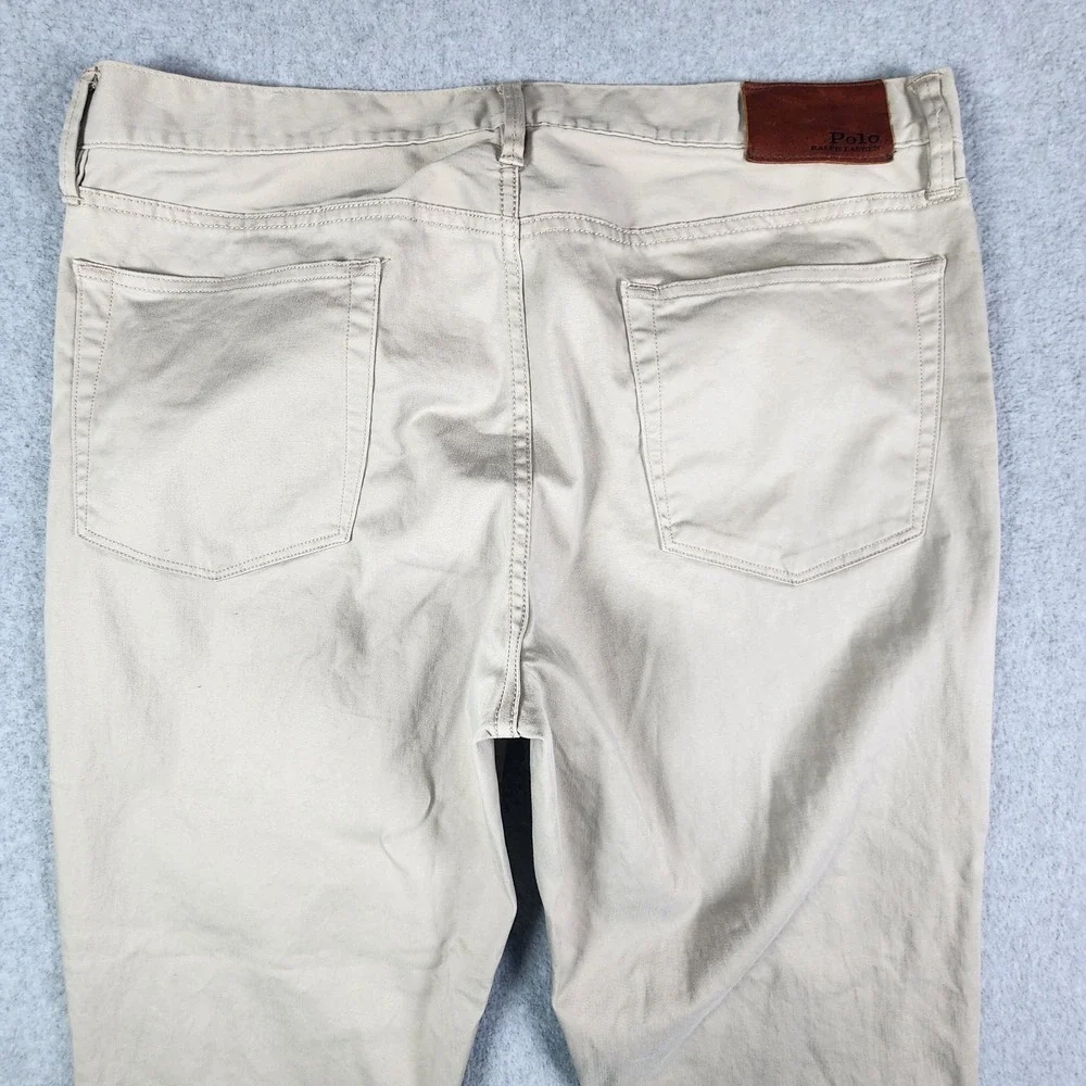 Polo Ralph Lauren Stretch Straight Fit Pants Men's 36x27 Beige Altered Tag 36x32